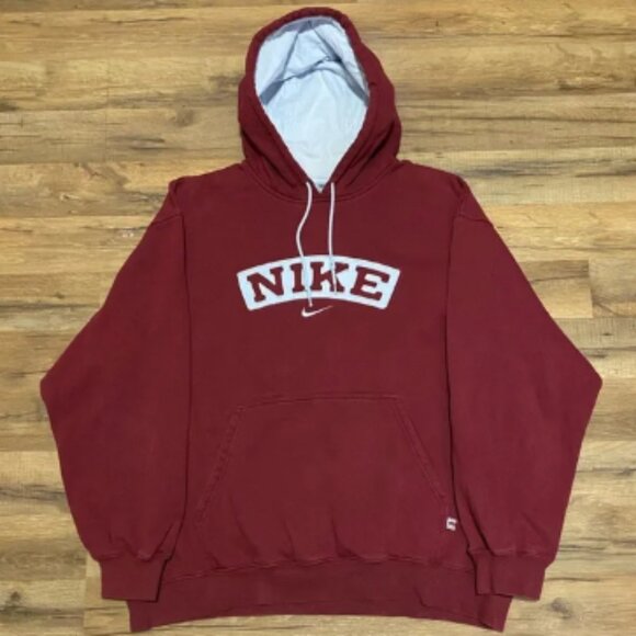 Y2K Nike Center Swoosh Spell Out Hoodie - Picture 1 of 8